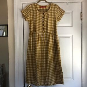 Pyne and Smith Gingham Button Up Midi Length Dress